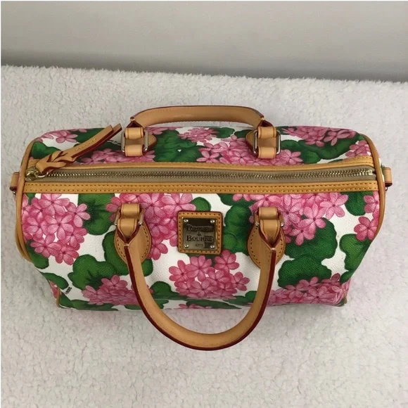 Dooney & Bourke Geraniums Satchel Bag EUC - Picture 6 of 15